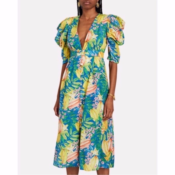 NEW Farm Rio Star Fruits Midi Dress XS - Picture 1 of 17
